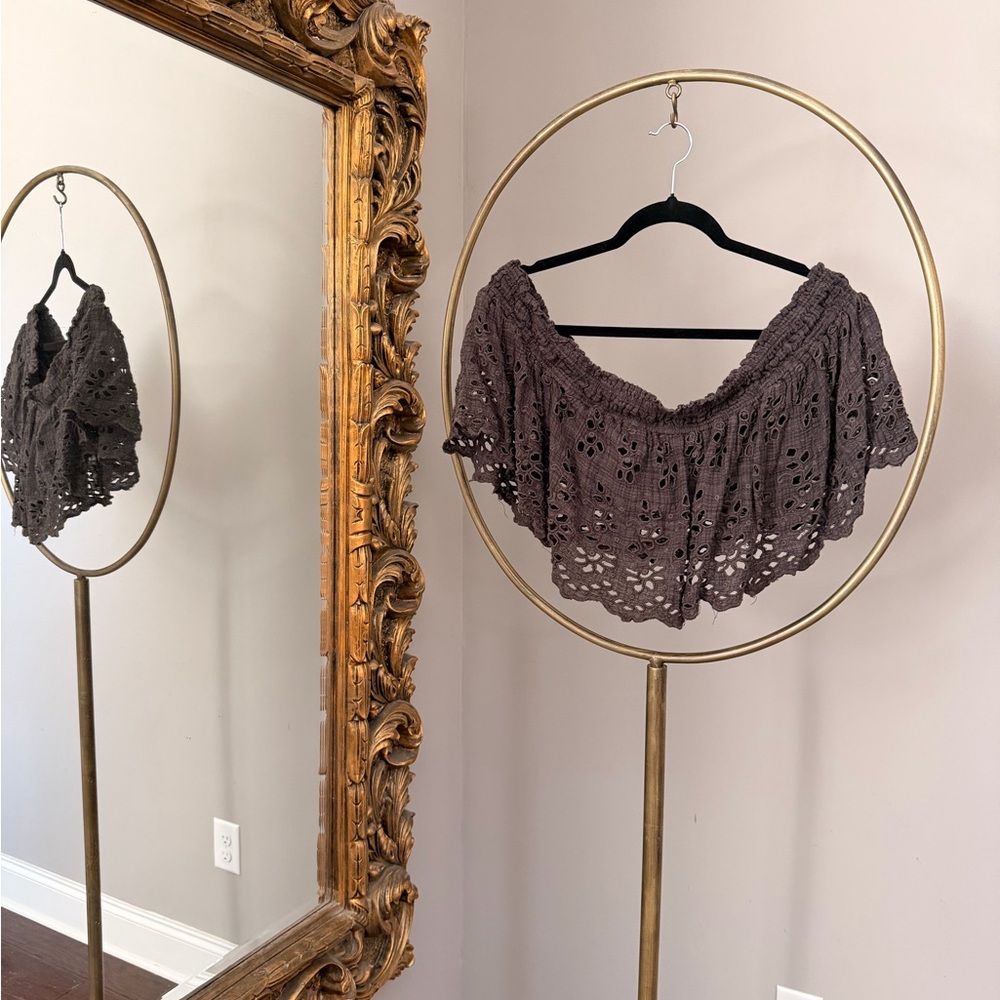 Free People Perla Off-Shoulder Top — Espresso Bean